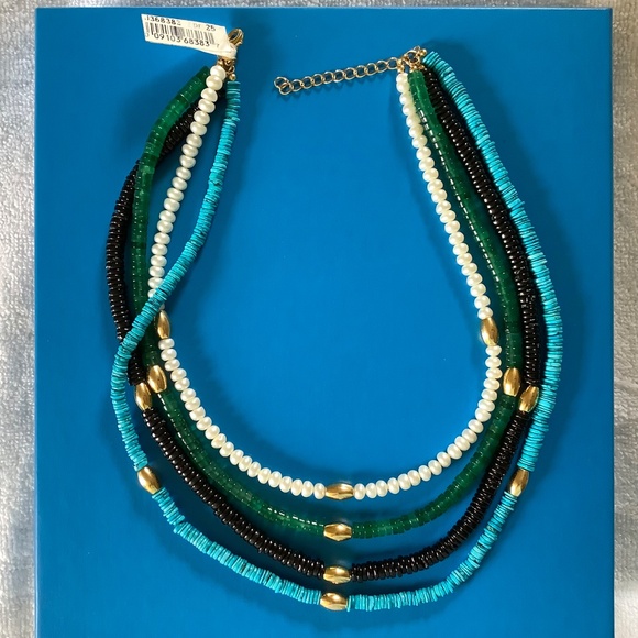 Affinity Gems Multi-Layer Beaded Necklace, Gold-tone Over Sterling Silver - Picture 7 of 16